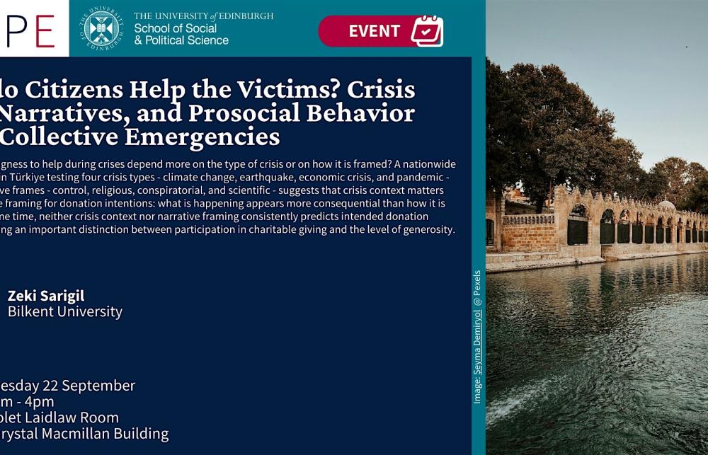 Image of the speaker and details of the event