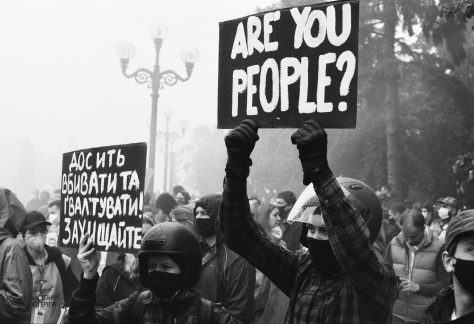 protest sign reads 'are you people'